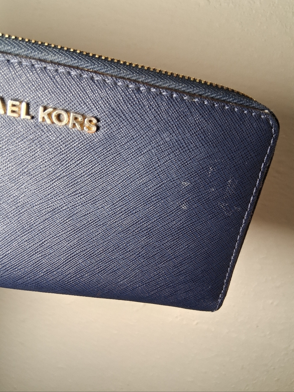 Michael Kors Long Navy Blue Zipper Wallet - Picture 3 of 6